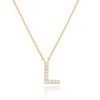 White Gold Plated Cubic Zirconia Initial Necklace | Letter Dainty