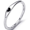 Stainless Steel Heart Shape Classical Wedding Band Stackable Ring (Silver