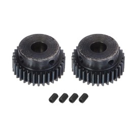 sourcing map Set of 2 1Mod 32T Sprockets 10 mm Bore Hardened Steel Engine Rack Spur Gear with Step for RC Car Truck Buggy Transmission Drive