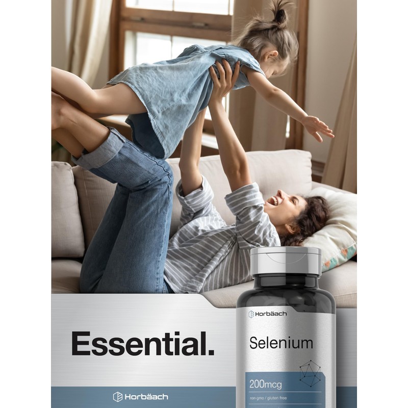 Horbäach Selenium 200mcg Supplement for Women & Men | 120