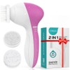 COSLUS 2in1 Vibrating Cleanser Double Brush Facial Scrubber Skin Exfoliation Massager, Pink, P2017 / COSLUS 2in1 진동 클렌저 더블 브러쉬 페이셜 스크럽버 피부 각질 마사지기, 분홍색, P2017