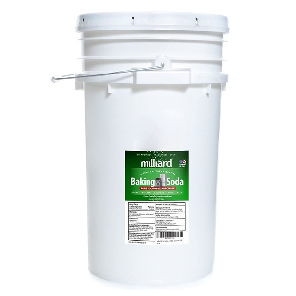 Milliard 50 lbs Baking Soda / Sodium Bicarbonate USP - 50 Pound Bulk Resealable Pail