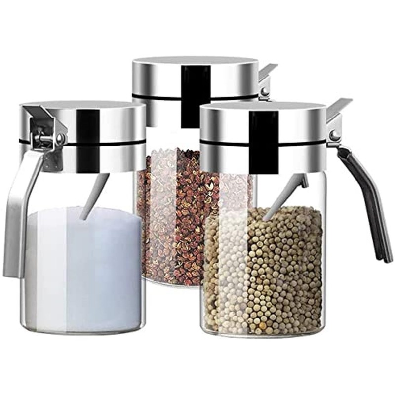 Home Kitchen Condiment Bottle Sugar Salt Container Spice Jar Pepper