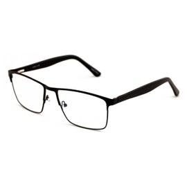 V.W.E. Men Premium Rectangle Metal - Plastic Temple Extra Large Reader - 152mm Wide Frame Reading Glasses Anti-Blue UV (Black, 1.75, x)