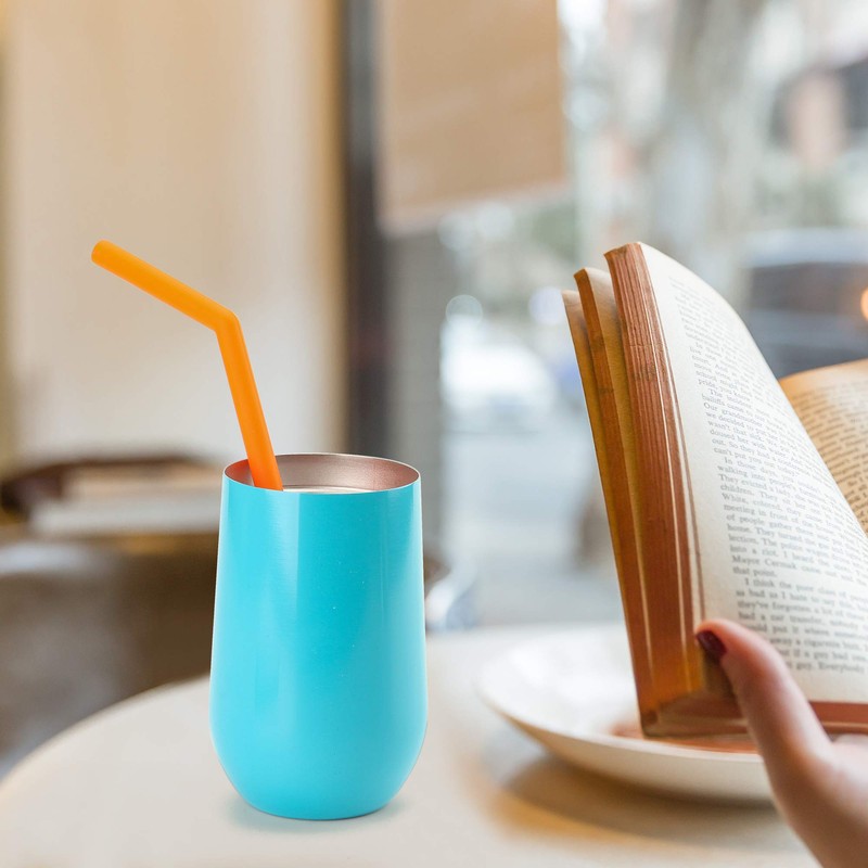 Reusable Silicone Drinking Straws, 12 Pcs Long Flexible Straws with