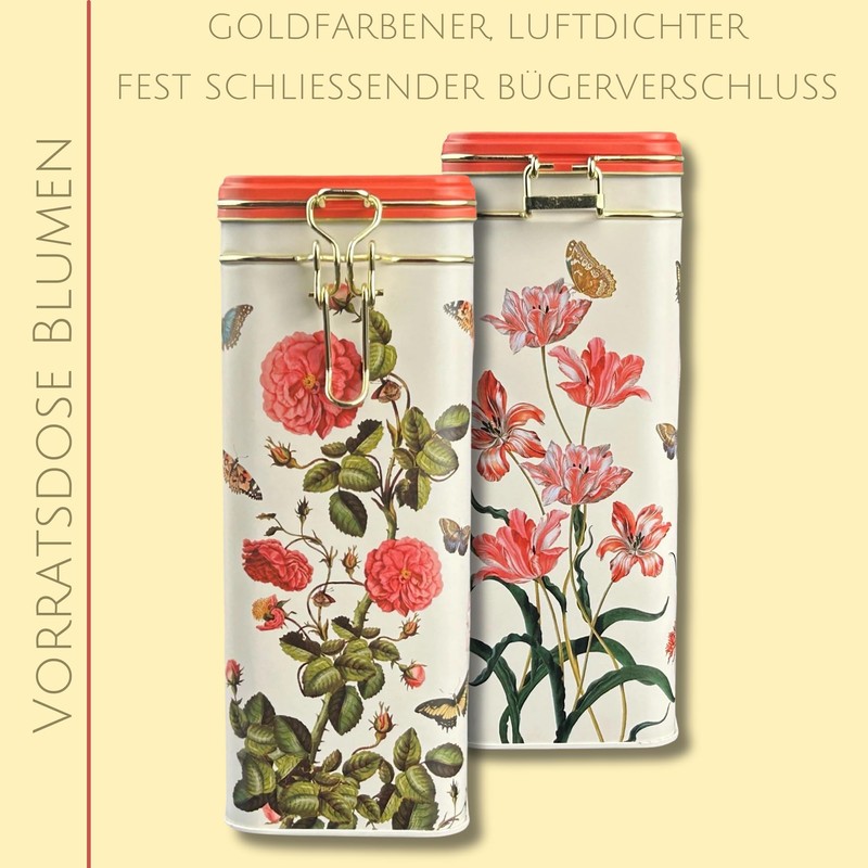 Maria Sibylla Merian Coffee Canister, Tea Canister -Fridolin Edition, Embossed