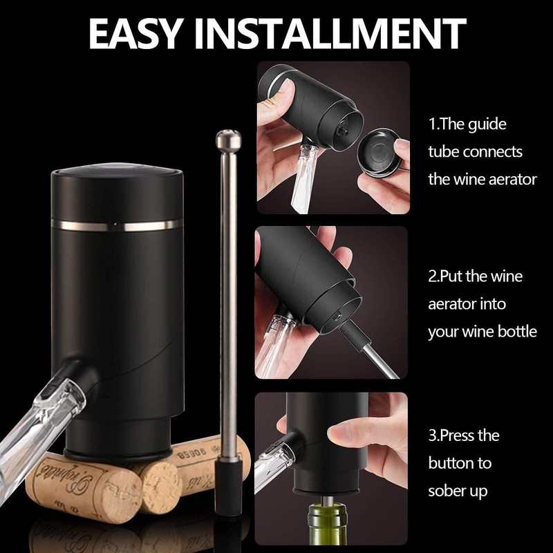 Higfra Electric Wine Aerator, Wine Dispenser Pump, Automatic Wine Pourer,