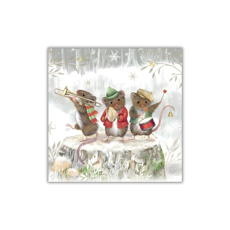 Macmillan Charity Christmas Cards Pack of 8 - Musical Mice