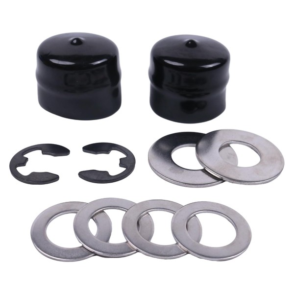ZTUOAUMA Front Wheel Hardware Kit 9040H with Thrust Washers E-Clips Hub Caps Compatible with John Deere Husqvarna Craftsman AYP Poulan Huskee Jonsered 532188967 532121749 121748X 121749X 583512801