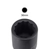 sourcing map 3/4-Inch Drive 36mm 12-Point Deep Impact Socket, CR-MO