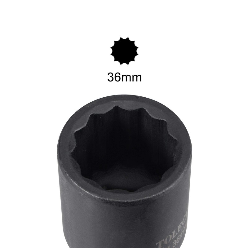 sourcing map 3/4-Inch Drive 36mm 12-Point Deep Impact Socket, CR-MO