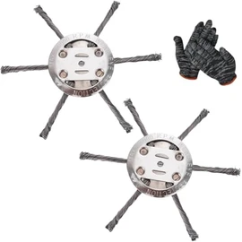 Steel Wire Grass Trimmer Head, 15.2 cm Weed Brush Cutter Blade with Adapter, String Trimmer Replacement