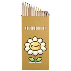 Azeeda 12 x 'Cute Daisy Flower' Long 178mm Coloured Pencils/Pencil Set (PE00081105)