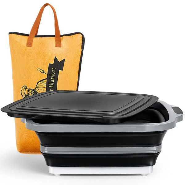 Funnymoom 2pcs Barbecue Prep Set Include Collapsible BBQ Prep Tub