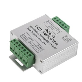 Greensen RGBW LED Amplifier, 4 Channels, 288 W, 12 V/24 V, SMD RGBW LED Strip Controller for Holiday, Event, Show Exhibition