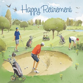 Hunts England - Golfing Retirement Card For Men - Golf Birthday - Milo's Gallery Collection - Congratulations Male Golf Retirement Card - Happy Retirement Card For Colleagues, Friends, Him, etc.
