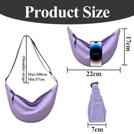 GUSXPPD Women's Half Moon Crossbody Shoulder Bag, Nylon Crossbody Bag, Hobo Halfmoon Bag, Crossbody Bag Women, Half Moon Shoulder Bag, Dumpling Shoulder Bag with Adjustable Shoulder Strap, orange