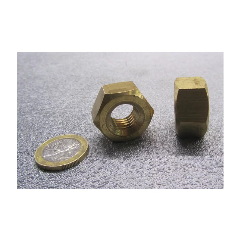 Basic Extra Wide, Heavy, Brass Hex Nuts RH, 9/16"-12 x