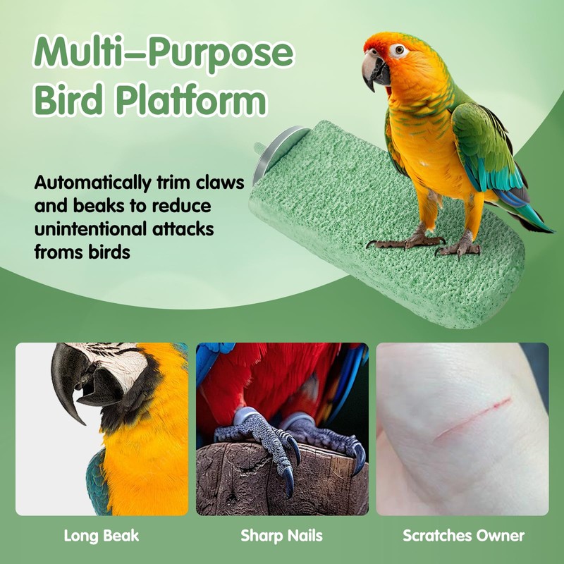 3Pcs Beak Grinder for Birds: Parakeet Beak Grinding Stone&Nail Trimming