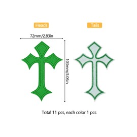 MABAHON 11PCS Colorful Cross Patches, Iron on Patches for Clothing，Patches for Clothing，Cross，Patch Sticker, Ironed Applique Patch for DIY Jeans, Jackets, Clothes, Bags, Hats