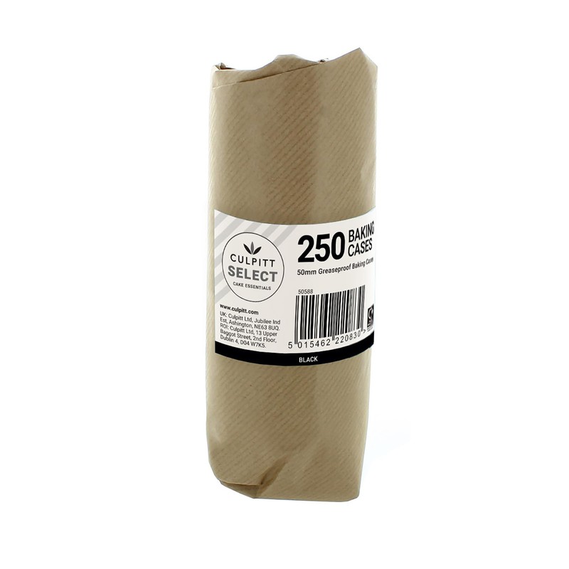 Culpitt Select Black Baking Cases, Greaseproof Paper Baking Cups, 50mm