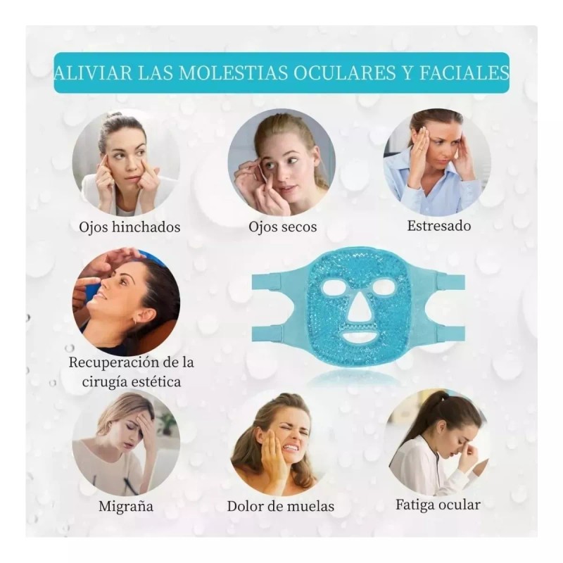 Mascarilla Gel Turmalina+ Mascarilla Hielo Hidrogel Frío Cal