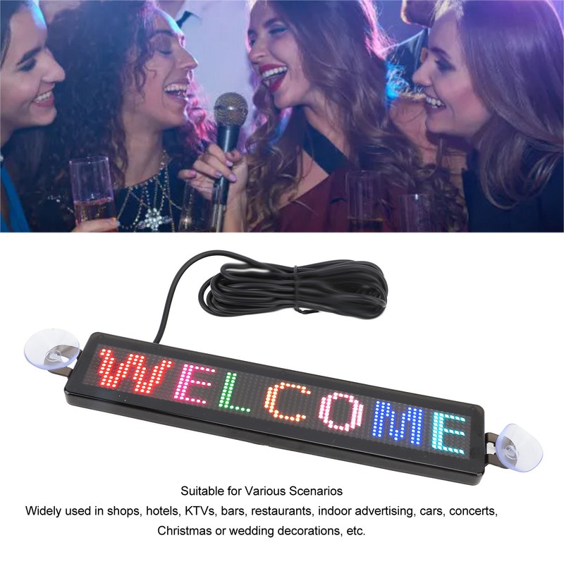 LED Scrolling Sign 12x72 Pixels 230x50mm Bluetooth APP Programmable LED