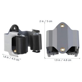 CooFel Broom Holder Wall Mount 10 Pack Heavy Duty Metal Mop Broomstick Shovel Handle Hanging Clips Clamp Organizer Hanger Rack Gripper Black