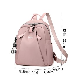 FUNSEED Small Backpack for Women Portable Waterproof Oxford Cloth Multi Pockets Backpack for Travel and Daily Use, brown