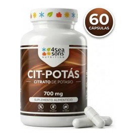 Seasons Nutrition Cit Potás Citrato Potasio 700 Suplemento Alimenticio Fórmula Avanzada Vegano Gluten Azúcar Soya Cápsulas