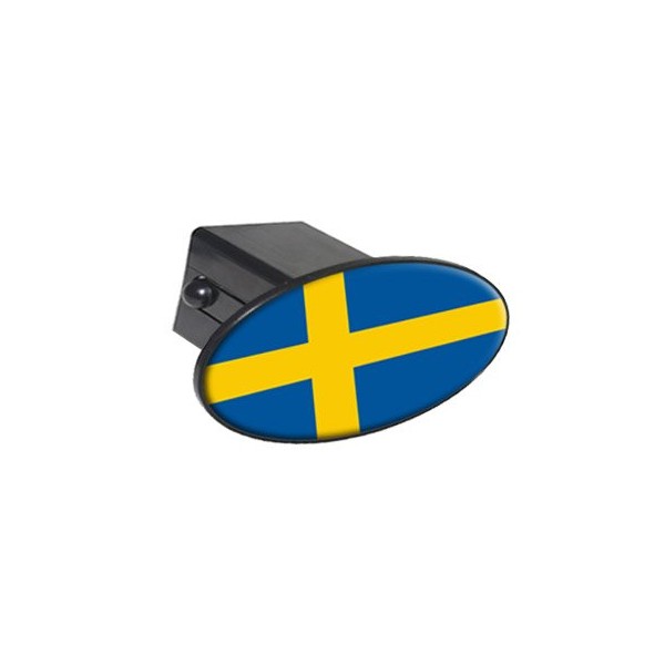 Sweden Country Flag Oval Tow Trailer Hitch Cover Plug Insert 2"