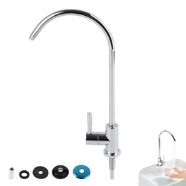Cyrank Cold Water Tap Guest Toilet Sink Tap Kitchen Cold Water Tap Kitchen Stainless Steel Sink Tap Zinc Alloy Kitchen Tap with Gooseneck 360° Rotated Single Cold