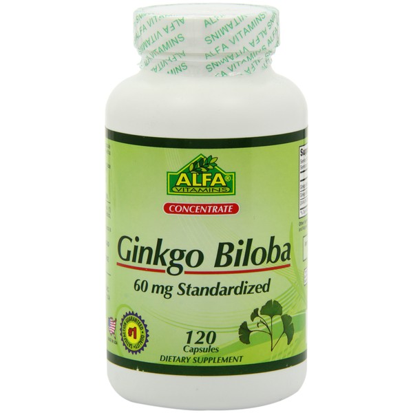 Alfa Vitamins Ginkgo Biloba 60 Mg Nutrition Supplement, 120 Count