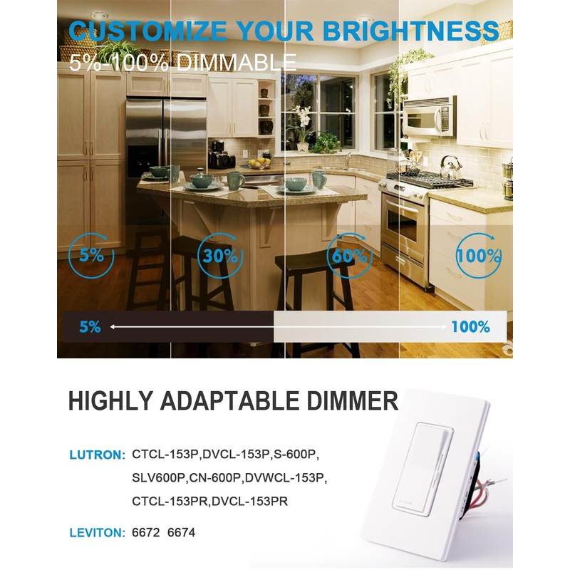 Lightdot 6 Inch Recessed Lighting 6 Pack Gold, 12W Dimmable