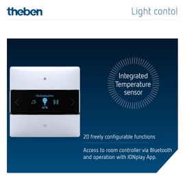 Theben 4969238 iON 108 KNX Room Controller with Integrated Temperature Controller I Secure Communication through KNX Data Secure I App Control Bluetooth