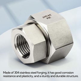 GAGIRA 2Pcs 3/4" GHT Female x 3/8" NPT Female Garden Hose Swivel, 304 Stainless Steel Forging Water Hose Repair Adapter with Teflon Tape