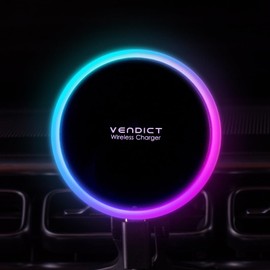 VENDICT Magnetic Wireless Car Charger Mount, Luna Circle 15W Fast Charging for Magsafe Car Mount (Black)