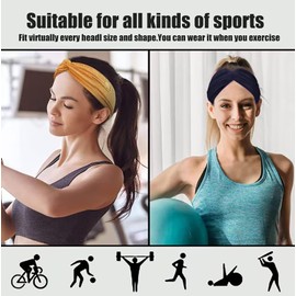 Haarband Damen Sport Stirnbänder Yoga Haarschmuck Herren Rutschfeste Kopfband Atmungsaktive Schweißbänder für Fitness Laufen Exercise 5 Stück