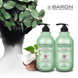 Baron Moringa Refresh Shampoo 500g x2 / 바론 모링가 리프레쉬 샴푸 500g x2