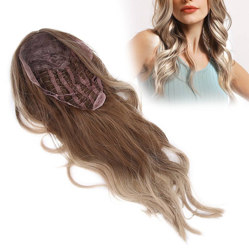 Women Long Wavy Light Blonde Wig Lady Fashionable Cosplay Party