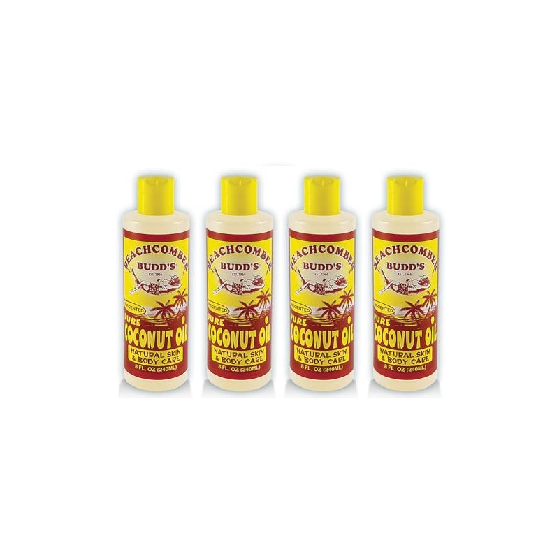 Beachcomber Budd's Pure Coconut Oil 8 oz. Unscented 4 Bottles
