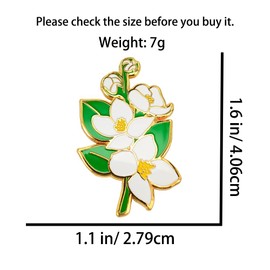Leraverppy Enamel Pin,White and Green Flower Lapel Pin,Romantic Mori Girls Brooch,Forest Style Badge,Gift for Nature Lover,Pin for Wedding Birthday Anniversary Funeral Charity Party,DIY Decor