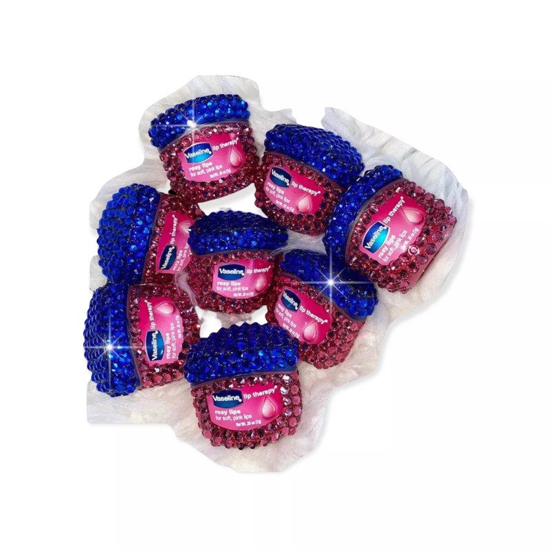 Vaseline Rhinestone covered vaseline lip therapy KEEPSAKE jar