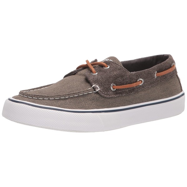 Sperry Men's Bahama II Boat Shoe, Olive Canvas, 3.5 UK