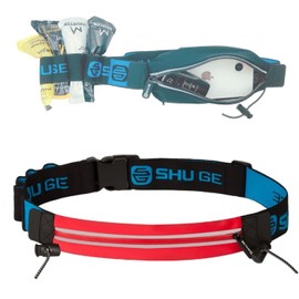 REMDY Running Pouch, Bibs Belt, Marathon, Triathlon, Trelan, Tournament, Non-Shaking, Gel Storage, Bibs with Strap, Red