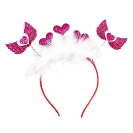 AIUPUOC Heart Headband Valentine Hair Accessories for Women Party Outfits Cute Gold Glitter Headband Party Supplies