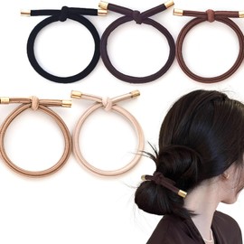 Yokosen Hair Rubber Black Brown Hair Rubber Hair Rubber Adult Set of 5 High Elasticity Hair Rubber Color Hair Elastic Stylish Hair Ring Hair Clip-on Rubber Korean Style Cute Unbreakable Rubber Hair
