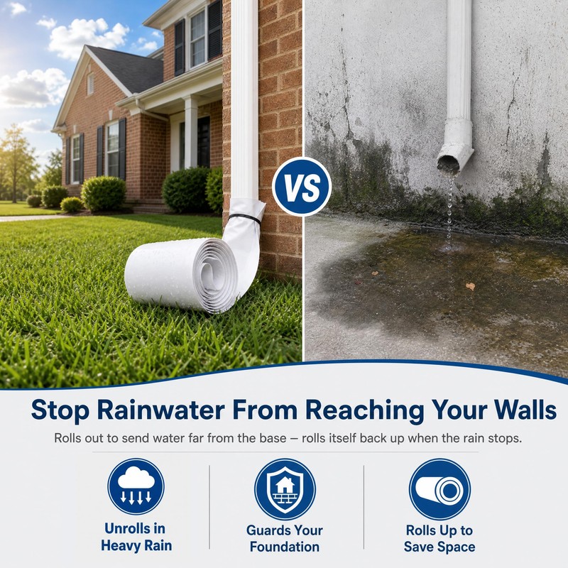 VelTherm Automatic Roll-Out Downspout Extension, 46" Rain Gutter Downspout Extension,