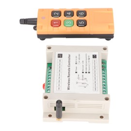 PUSOKEI Remote Control Switch, DC12-36V 10A Relay Wireless Control Switch, 6CH 433MHz RF Transmitter and Receiver, 500-2000M Range, for the Industry of Electric Doors and Windows