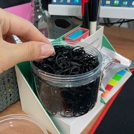 머리끈 머리 줄 검정 고무 끈 밴드 대용량머리 (WFIZU4D) Black Rubber Hair Tie Band Large Capacity Hair Band (WFIZU4D)
